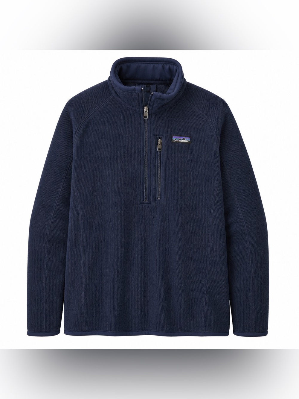 Patagonia Men M 1/2 Zip Fleece Pullover Navy Blue Chest Pocket Outdoor Jacket